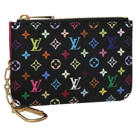 LOUIS VUITTON Multicolor Pochette Cles NM Coin Purse Black - Picture 1 of 14